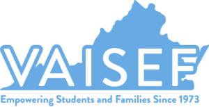 Logo for Virginia Association of Independent Specialized Education Facilities - blue outside of the state of Virginia with "Empowering Students and Families since 1973" under it - Timber Ridge School is accredited by VAISEF